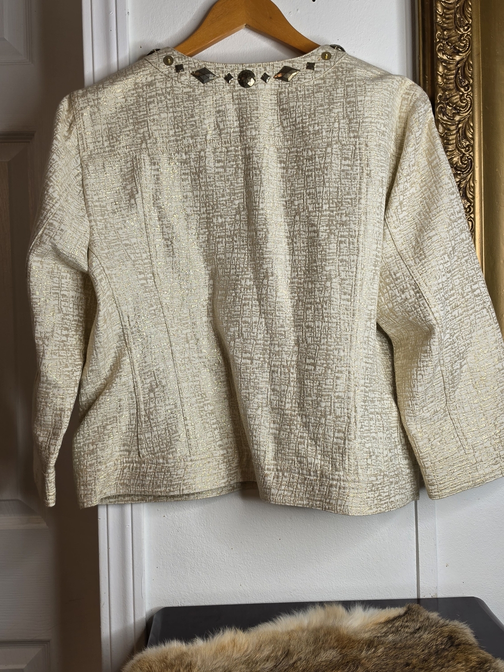 Ruby Rd. Cream Textured Embellished Blazer - Picture 7 of 10